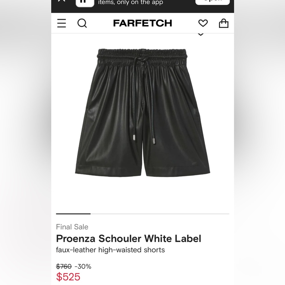 Proenza Schouler Faux Leather Shorts